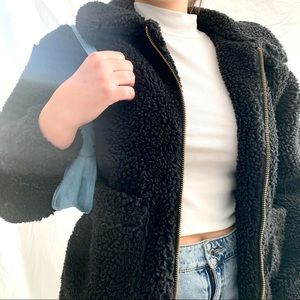 black garage sherpa jacket👼🏼✨